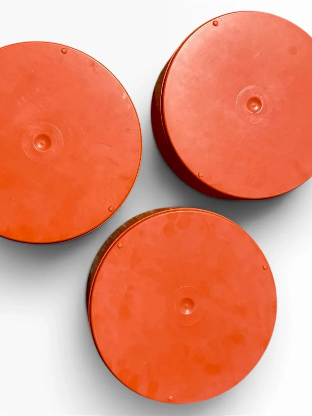 Vintage Orange Stackable Plastic Storage Container with Lid
